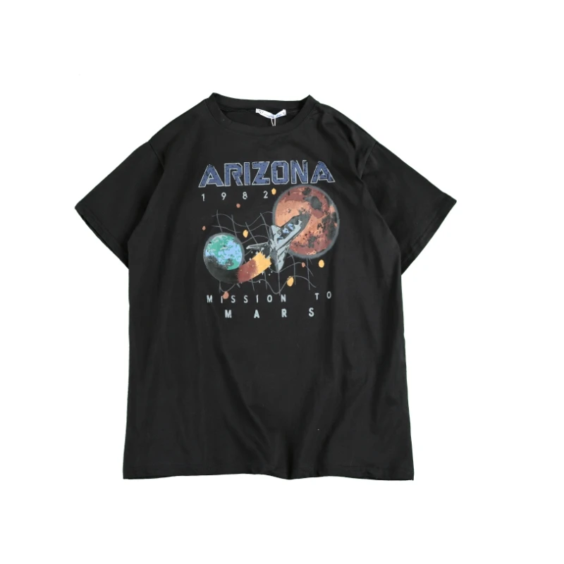 Полностью Хлопковая мужская футболка Аризона космических To Mars в стиле хип хоп