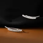 Серьги-клаймберы женские из серебра 925 пробы с фианитами