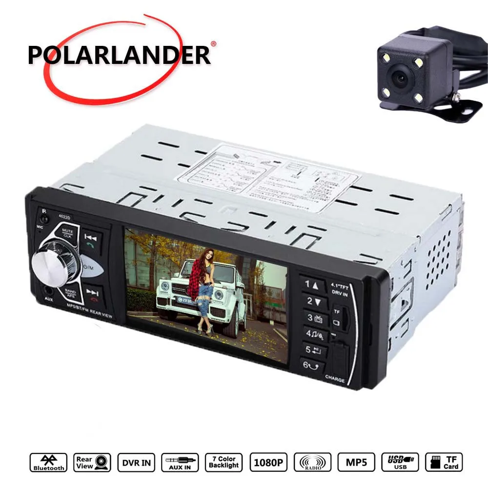 Новые красочные огни MP5 FM TF USB SD Bluetooth 4 0 вход AUX 1 DIN HD аудио автомобильное радио RDS