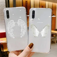 angel demon feather wings phone case for xiaomi mi 11 ultra lite 10 redmi note 9 8 7 9a k30s k40 pro transparent coque
