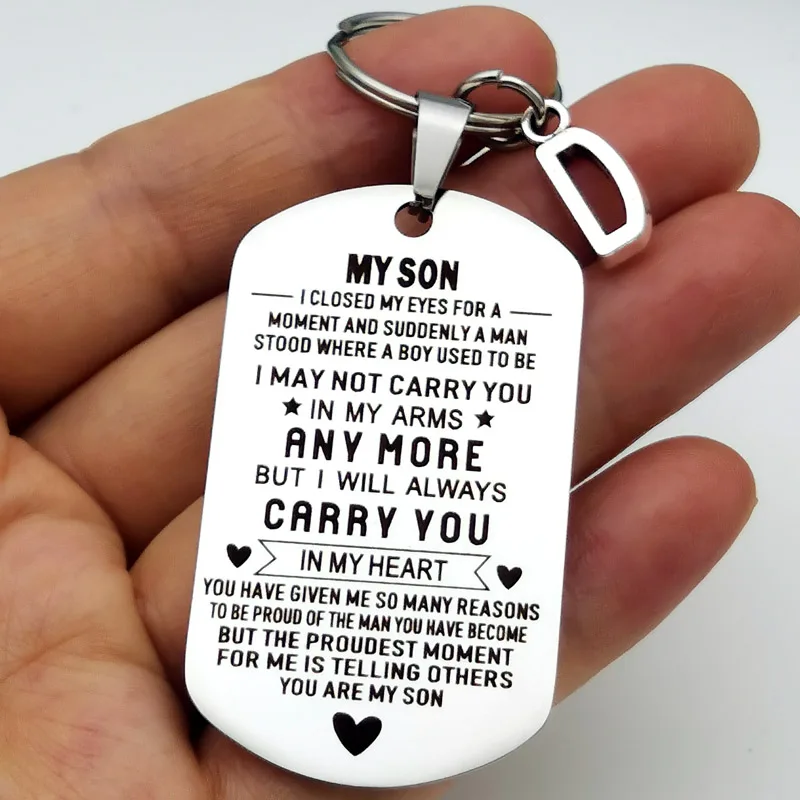 Son Daughter Grandson Granddaughter Gifts Dog Tag Pendant Keychain Birthday Christmas Stocking Stuff Gift for | Украшения и
