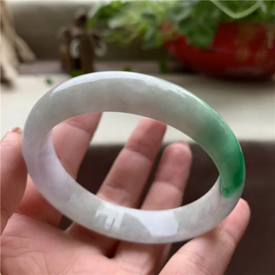 

Zheru Jewelry Natural Burmese Jade 54-64mm Two-tone Bracelet Elegant Princess Jewelry Best Gift for Mother and Girlfriend
