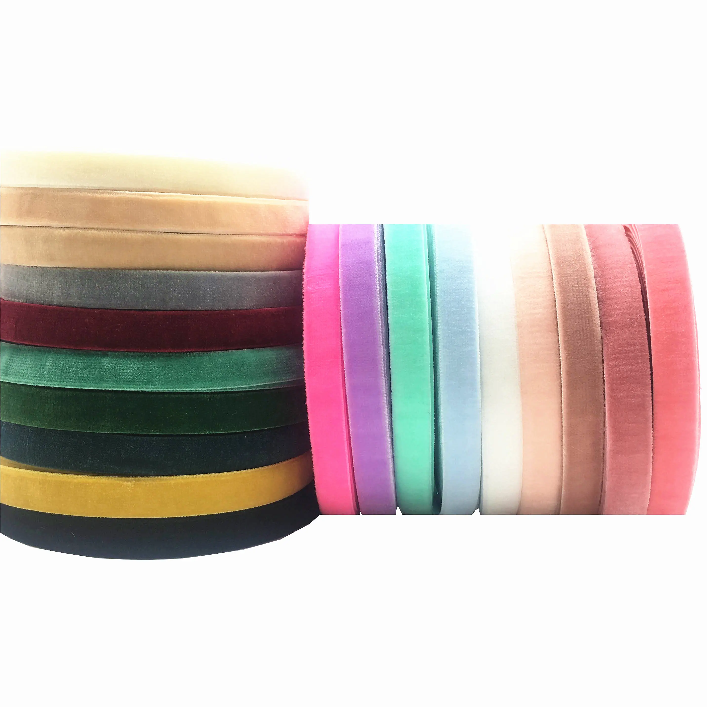 

50 Yards 1cm Good Quality Velvet Elastic Ribbon Stretchy Velour Tape Webbing 21 Color for Hair Tie Gift Packing Party Decoration