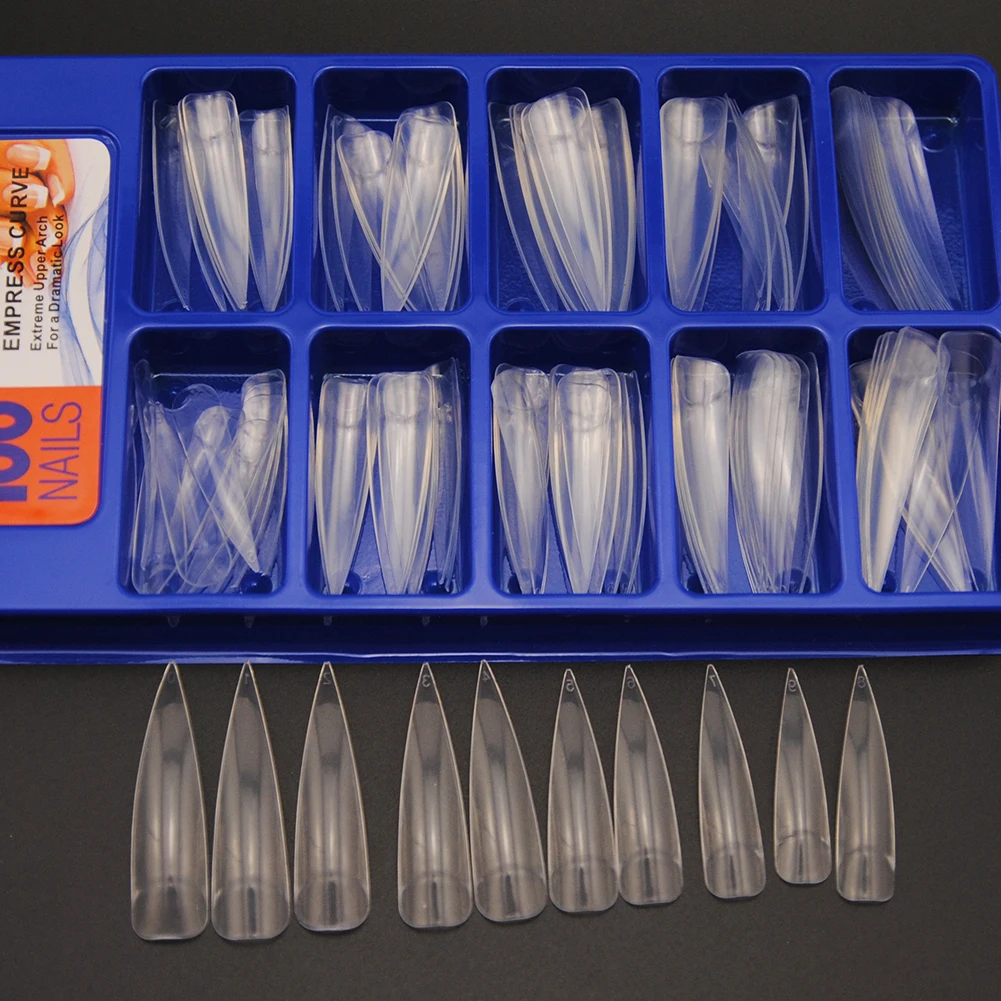 

COSCELIA Acrylic False Nail 100Tips/Set Tips Practice Nail Capsules Artificial Nail Soft Gel Full Cover Nail Tips Manicure Tools