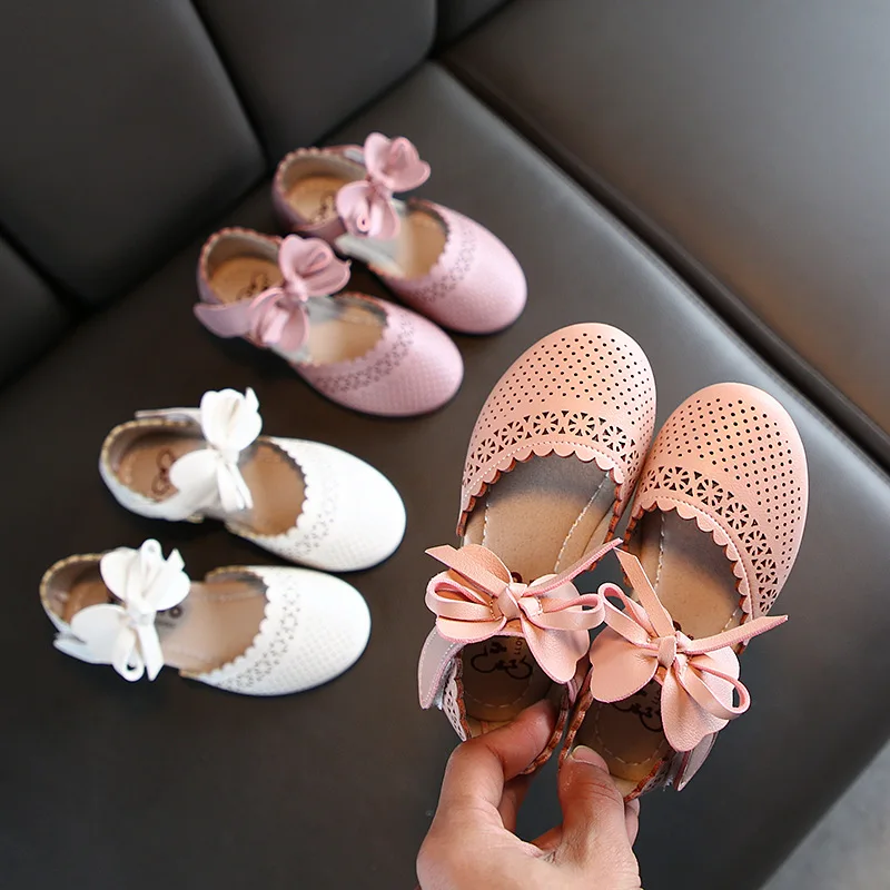 

Girls Shoes Bow-knot Sweet Fashion Kids Flats For Toddlers Big Girl Children Wedding Party Shoes Soft Leather Sneakers