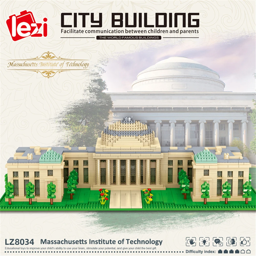 Lezi LZ8034 набор всемирно известных школьных моделей с микро блоками при