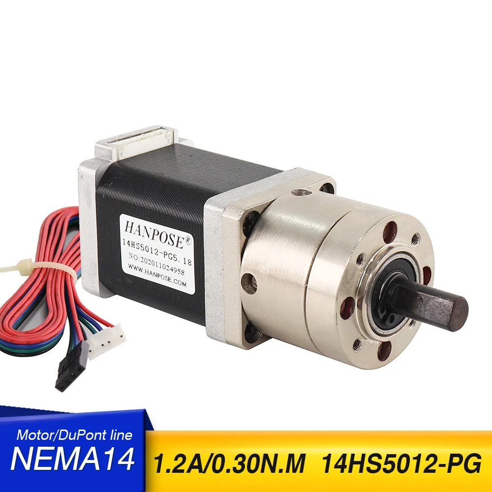 

35 двигателей, 5 шт., 14hs5012-pg Шестеренчатый шаговый двигатель NEMA14, коэффициент 3,71-1 5,18-1 368-1515-1-1,-1, планетарный для 3D-принтера с ЧПУ