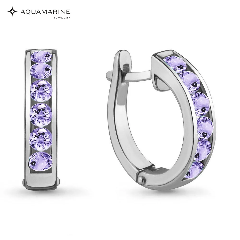 Серьги AQUAMARINE с фианитами Серебро 925 пробы | Украшения и аксессуары