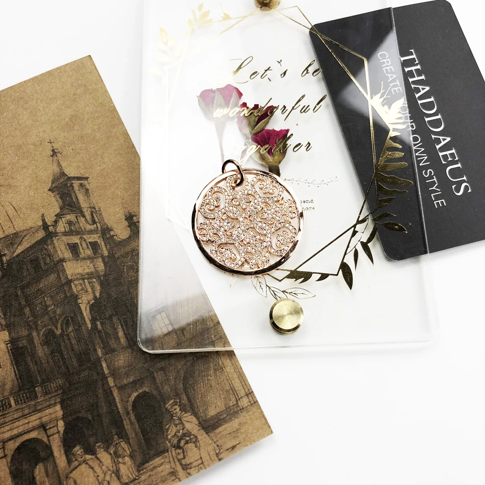 Кулон из розового орнамент 2019 зимняя брендовая модная модель в стиле любящее