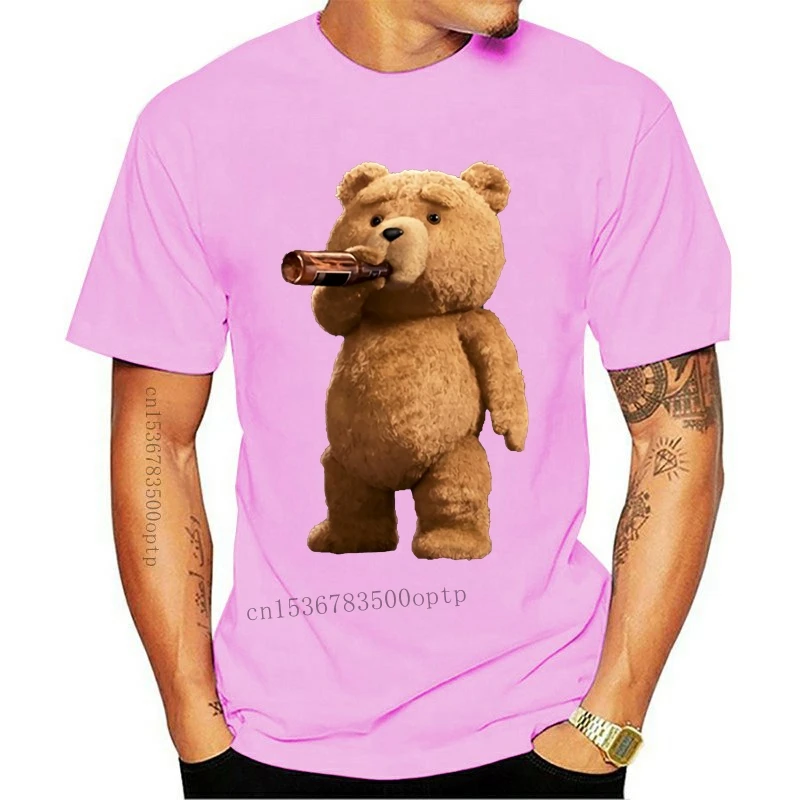 

Футболка мужская с принтом милого медведя, хлопок, короткий рукав, Постер под напитки и пиво, крутая уличная одежда, лето