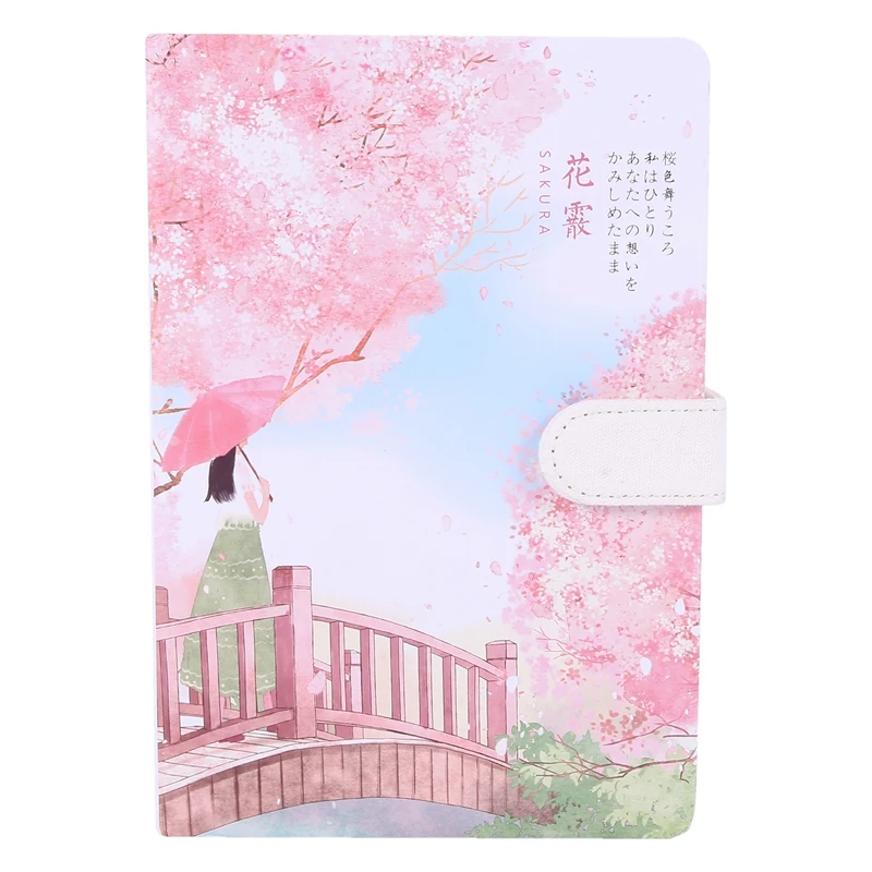 

PPYY-3D Cherry Blossoms Notebooks A5 Hard Cover 128 Sheets Diary Agenda Journals Planner Sketchbook Color Pages Stationery