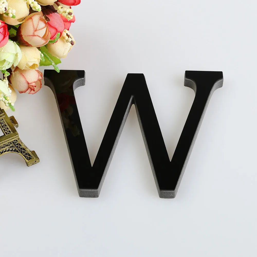 26 букв зеркальные черные настенные наклейки алфавит акриловая Настенная