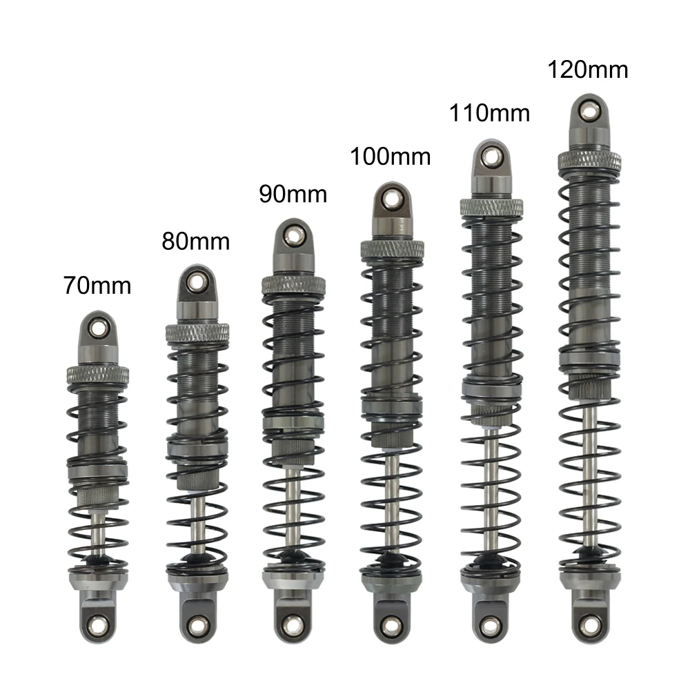 

4PCS Oil Adjustable Metal Shock Absorber Gray 70/80/90/100/110/120mm for 1/10 RC Crawler Axial SCX10 Traxxas TRX4 ABSiMA Sherpa