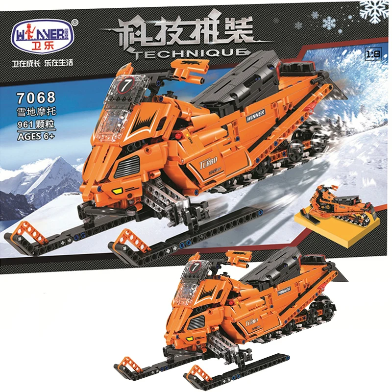 

Snowmobile Motorcycle 961pcs High-tech DIY Model Building Blocks Bricks Toys For Kid Gifts