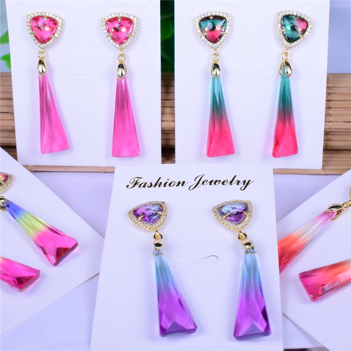 Женские длинные серьги-подвески с градиентом современные ювелирные изделия из