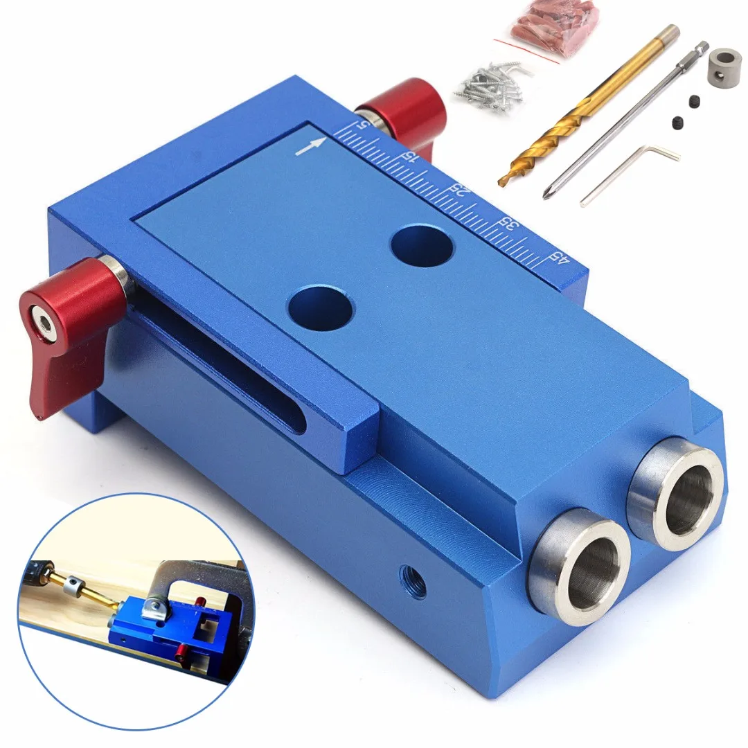 

9,5 мм карманное отверстие джиг сверло направляющее дюбелирование карманное отверстие джиг деревообрабатывающее отверстие приспособление ...