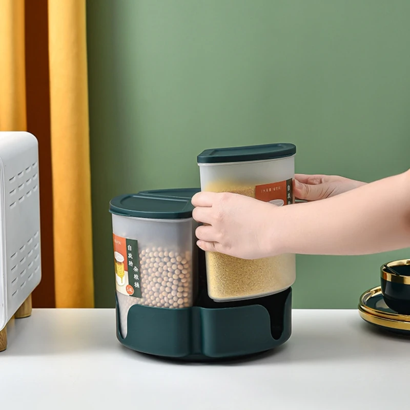 

Simple Modern Style Grain Container Transparent Visible Pets Foods Storage Kitchen Food Storage Can Home Dorm Supply
