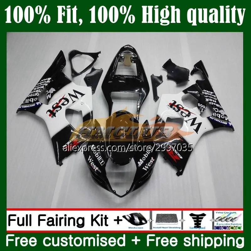 

Топливной форсунки комплект для GSXR-1000 GSXR1000 1000CC K3 GSX R1000 17No.6 Черный Запад GSXR 1000 CC 2003 2004 GSX-R1000 03 04 обтекатель OEM