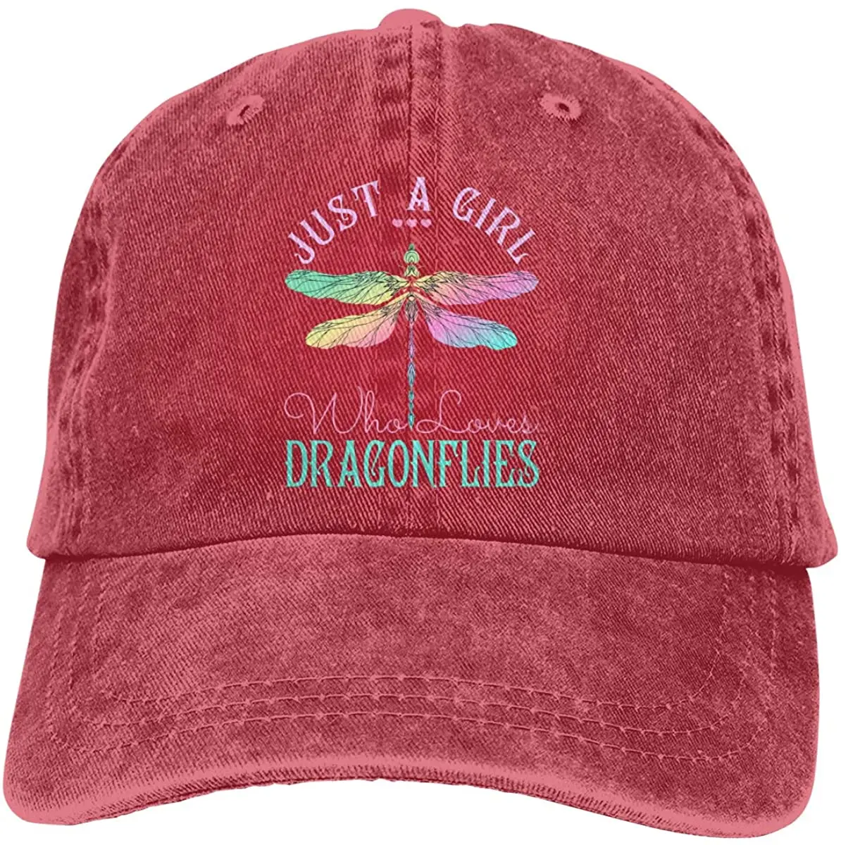 

Baseball Cap Outdoor Summer Hats Just A Girl Who Love Dragonfly Unisex Adjustable Baseball Caps Red Denim Hats Cowboy Sport