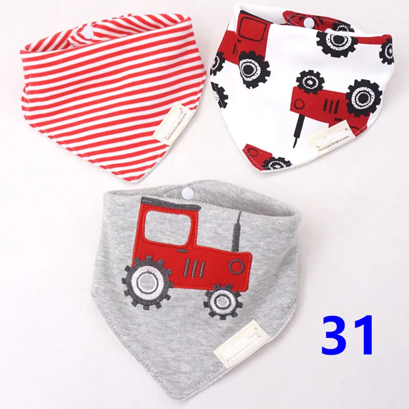 31 3pcs Organic Cotton Baby Scarf Muslin Burp Cloth Bandana Bibs Newborn Baby Boy Infant Girl Toddler Winter Scarf Waterproof Bib - Цвет: 31