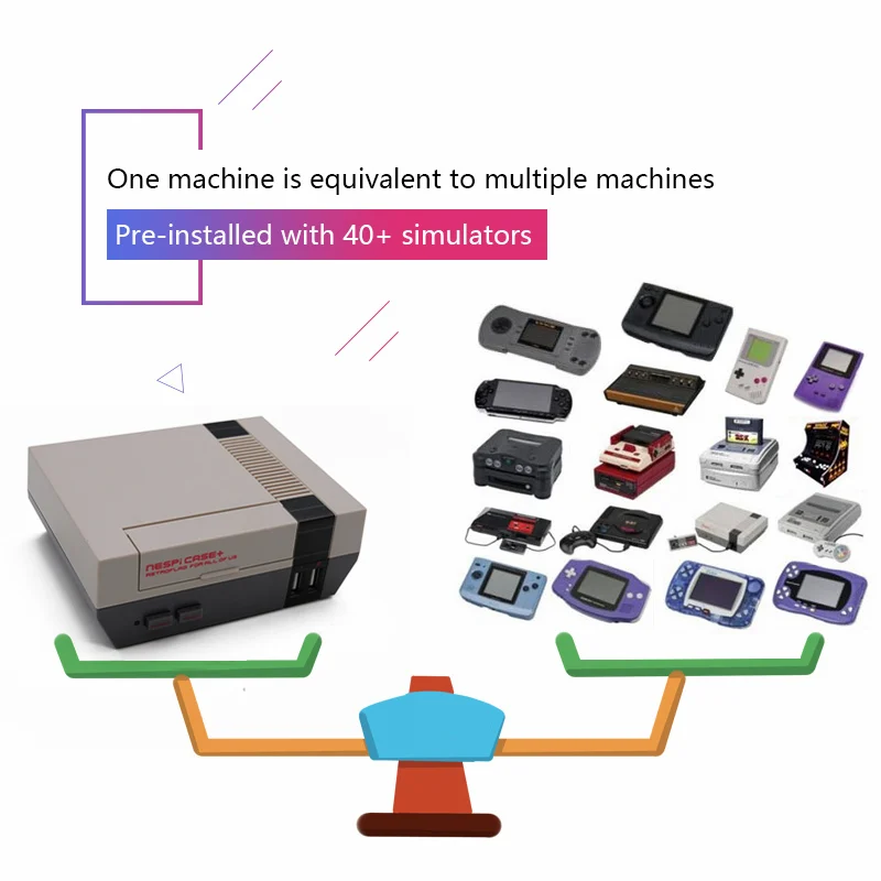 

Mini Video Game Console For Original Retroflag NESPI+ Case for Raspberry Pi 3B/3B+ TV Game Player With Game Controller & Games