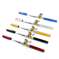 portable mini pen fishing rod telescopic pocket pen fishing rod with reel wheel outdoor mini fishing pole fishing accessories