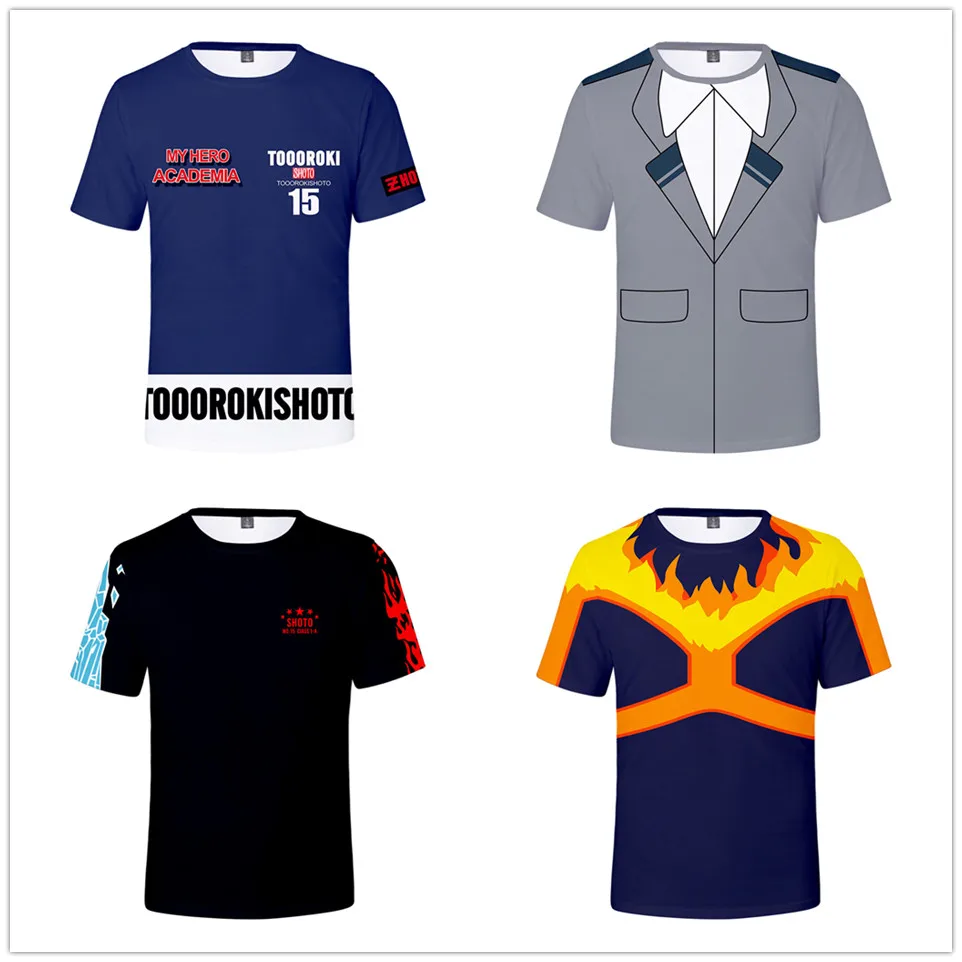 Летние футболки My Hero Академия для мальчиков и девочек с 3D принтом Midoriya Izuku