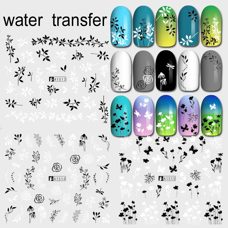

New arrival 12 nail stickers water transfer decals foil nail art decorations supplies manicure nails sticker art designs tool