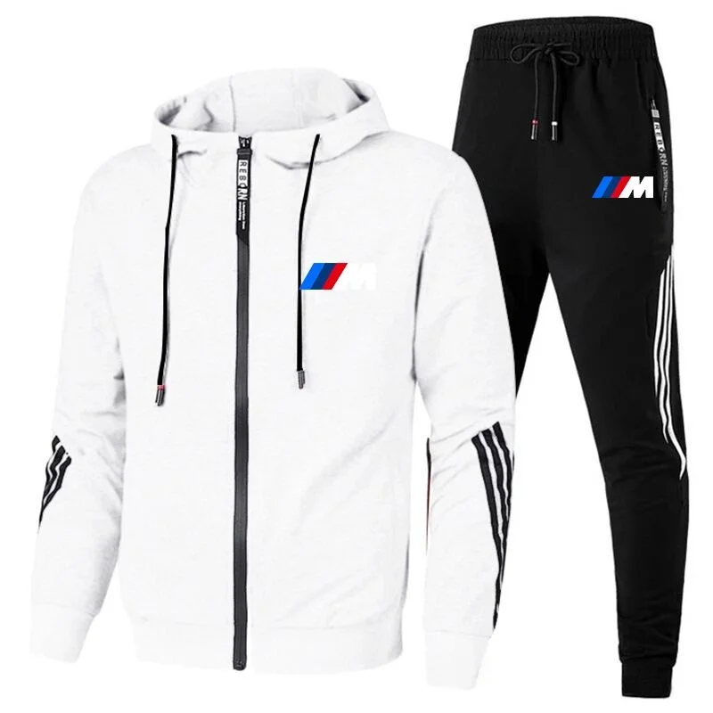 

2021 new brand leisure sportswear men's suit Hoodie and pants two piece zipper hooded sportswear suit sportswear men's suit
