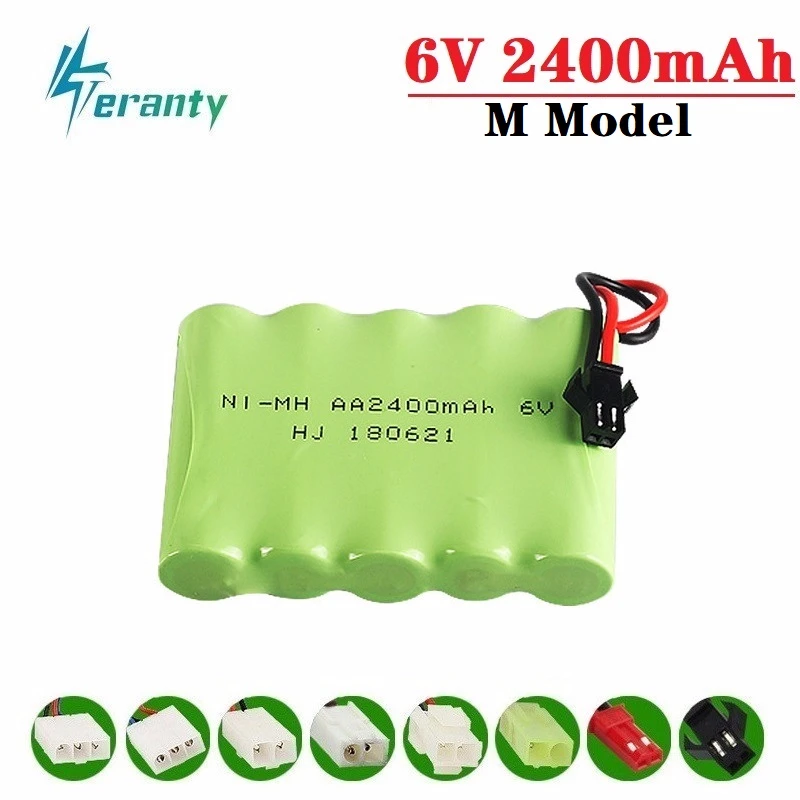 1 шт. 2400 мАч 6 в перезаряжаемая батарея для игрушечных автомобилей на