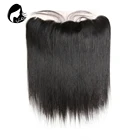 Прозрачные фронтальные бразильские прямые волосы на сетке 13x4, человеческие волосы без повреждений естественного цвета, наращивание волос от уха до уха