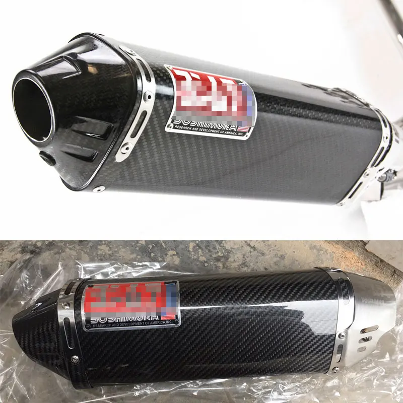 Мотоцикл Yoshimura выхлоп Универсальный углеродное волокно лицо мотоцикл глушитель Escape с db killer для R3 R6 Z1000 TMAX500