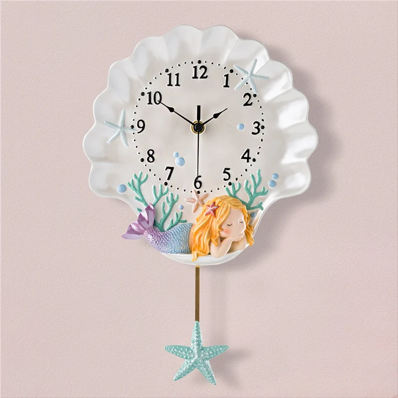 

White Wall Clock Silent European Design Cute Wooden Square Wall Clock Modern Reloj De Pared Living Room Decoration BK50BG