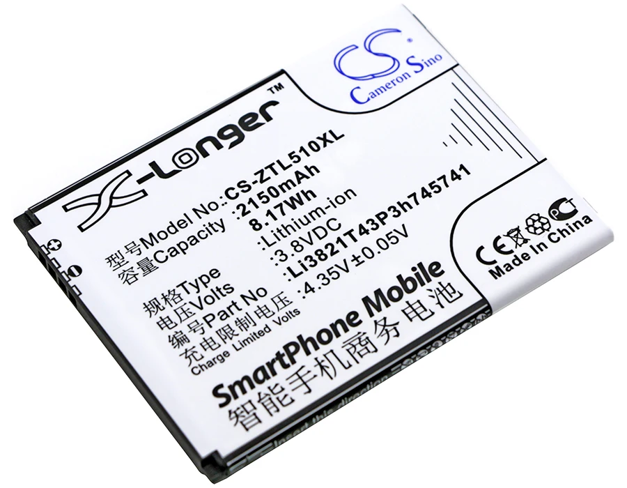 Обновленная батарея Cameron Sino для zte Li3821T43P3h745741 Blade L5 Plus 2150 мАч/8.17Wh|Аккумуляторы