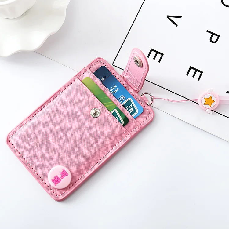 Cardcaptor Sakura Card Captor мультфильм розовый брелок подвеска держатель идентификатор автобуса банковская карта Монета из искусственной кожи подвески-безделушки подарок
