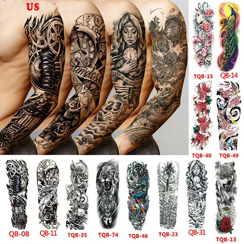 Временные тату-наклейки на всю руку для мужчин женщин невест | Аксессуары одежды
