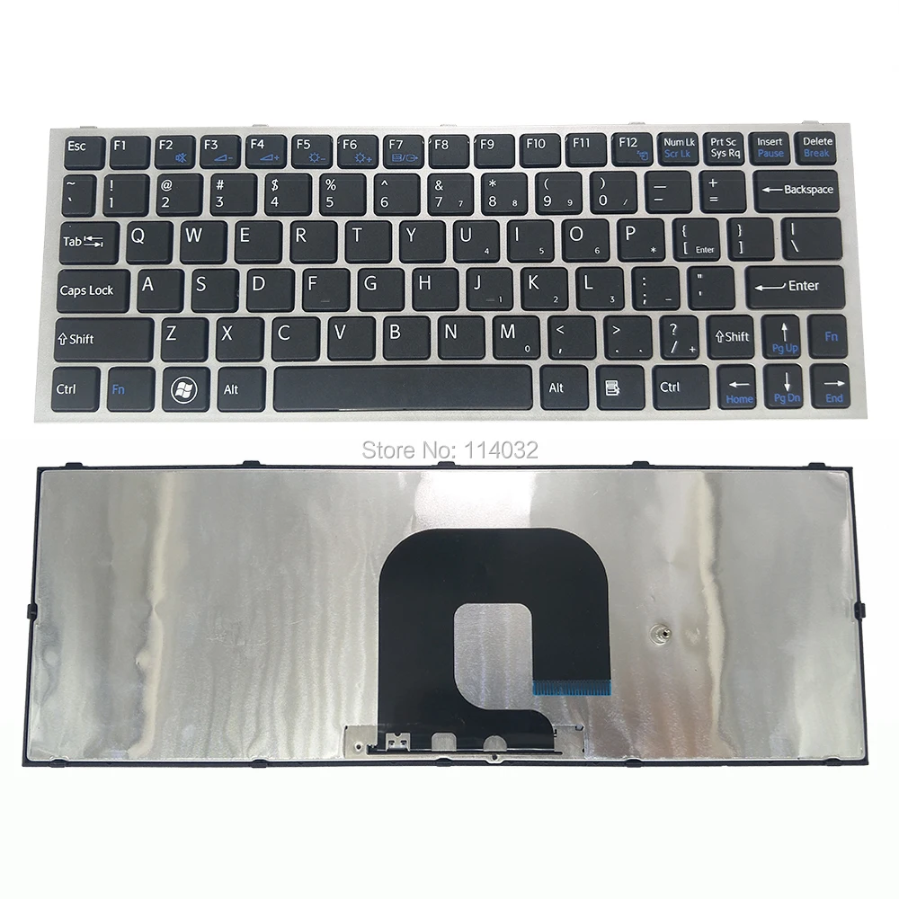 Сменные клавиатуры VPCYB для Sony VAIO VPCYA VPC YA YB US английский черный с серебряной рамкой