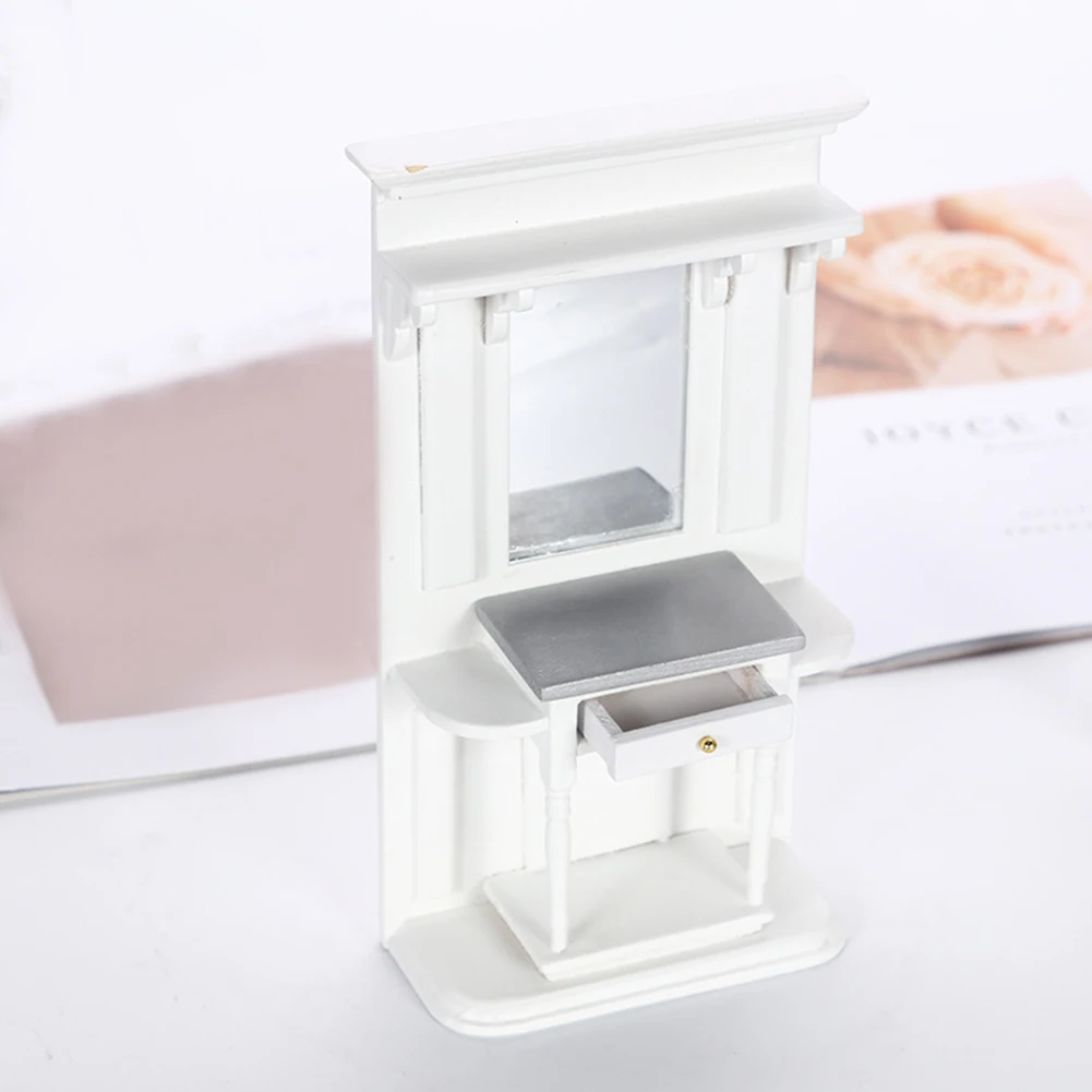 

1:12 Accessories Kids Gift Pretend Play Living Room Wooden Toys Miniature Furniture Model DIY Ornaments Dollhouse Dressing Table