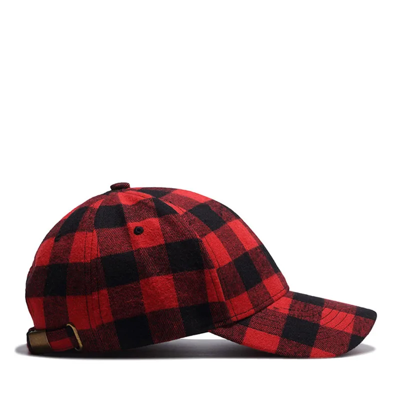 Красный плед Для мужчин Бейсбол Кепки Unisex Snapback кости мужской мужские и женские