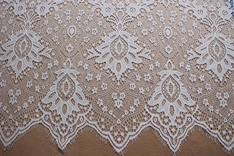 

300cm wide 150cm Black/White Voile Lace material Embroidered Eyelash Fabric DIY Gift Clothing Accessories