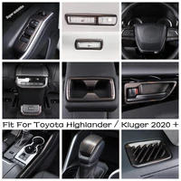 window rise lift down button cup holder steering wheel cover for toyota highlander kluger 2020 2022 wood grain interior