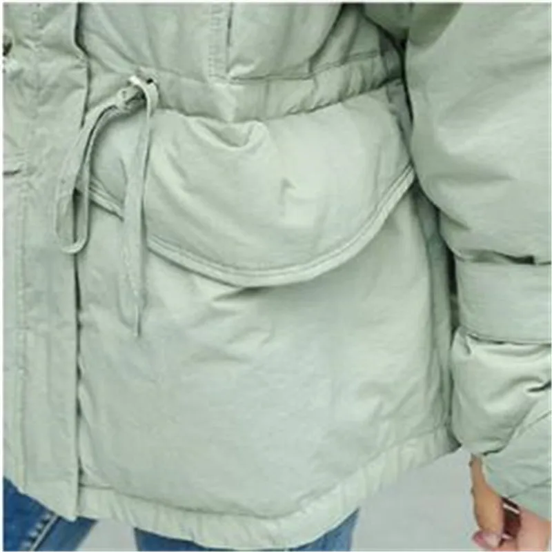 

Creative Winter Women Jacket 2019 New Fashion Female Down Cotton Coat With Glove Short Parkas Office Lady Thick Snow Wear M039
