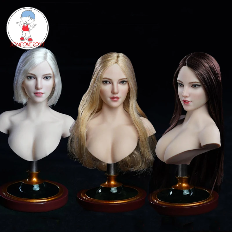 Супер утка 1/6 SDH018 милая девушка голова Лепка Европейская Женская бледная кожа