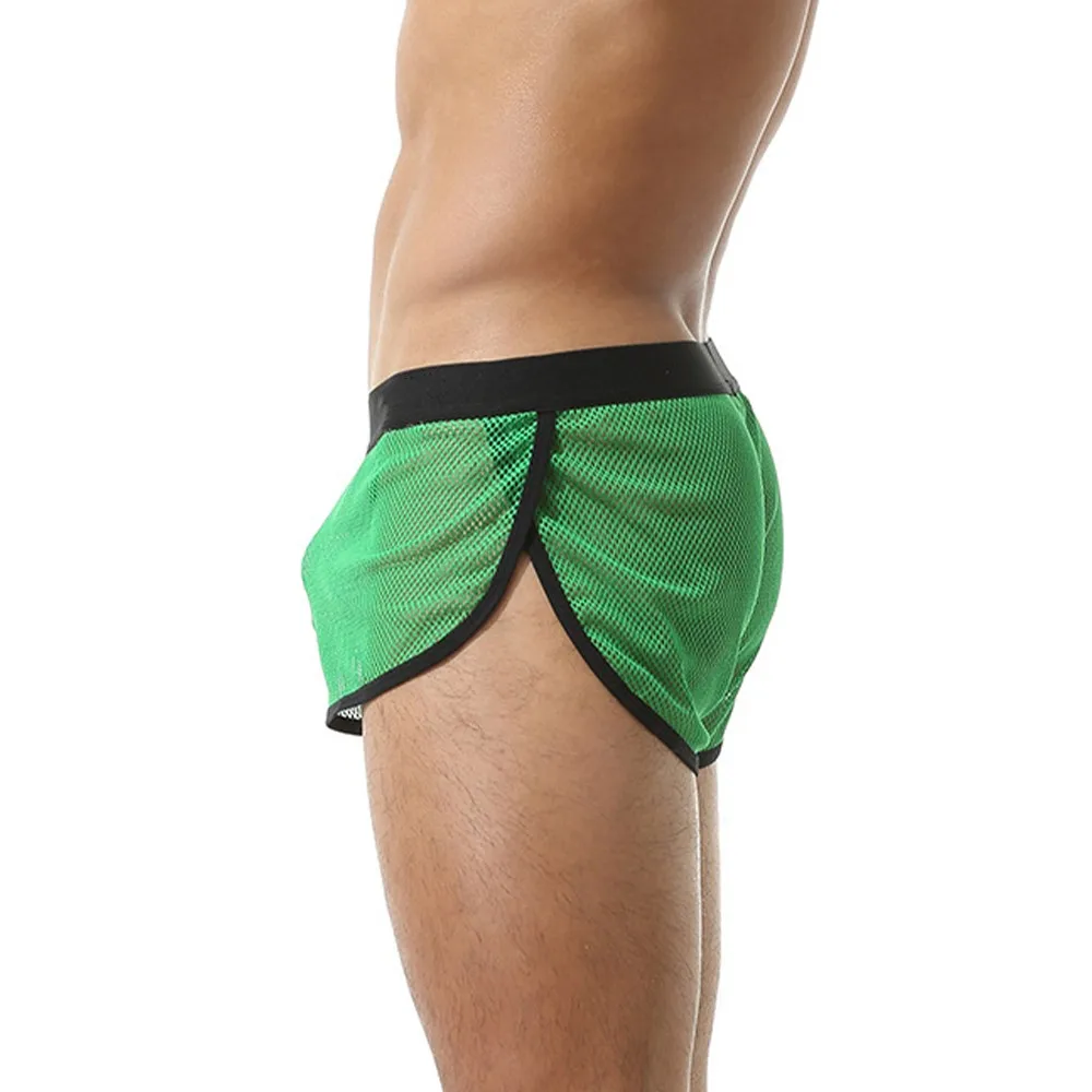 Мужские сетчатые спортивные брюки сексуальное прозрачное ажурное нижнее белье