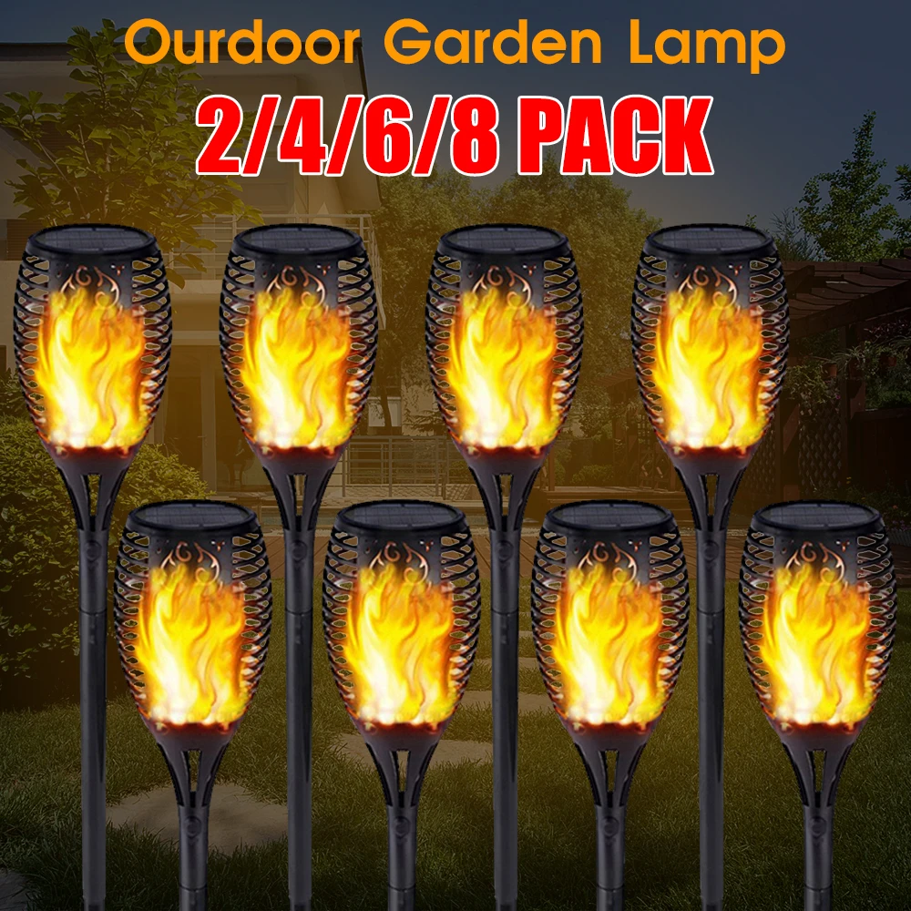 

Outdoor Led Solar Flame Lights Garden Flickering Flame Torch Path Light Dancing Lighting Landscape Lawn Lamp Path Street Light