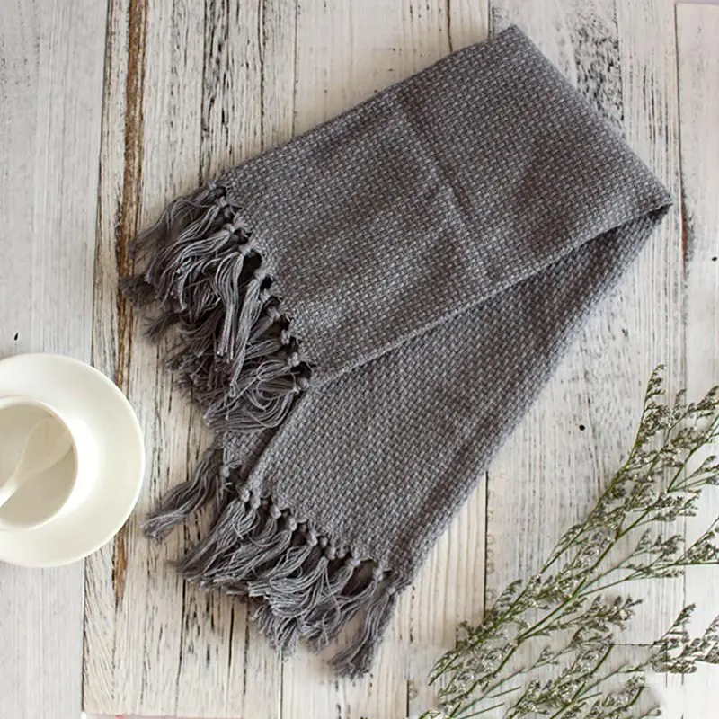 Высококачественная салфетка для стола вафельная с кисточкой хлопковая домашняя