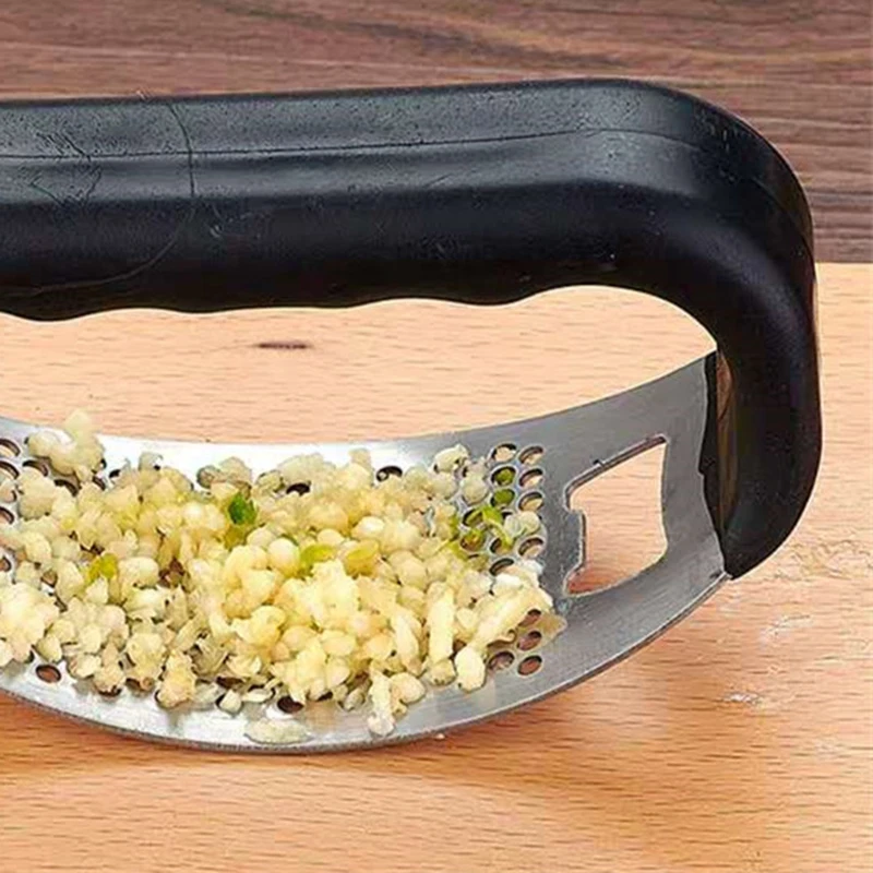 

Garlic Press Stainless Steel 2 In 1 Garlic Cutter Bottle Opener Manual Seesaw Ginger Smasher Crusher Multifunction Kitchen Tool