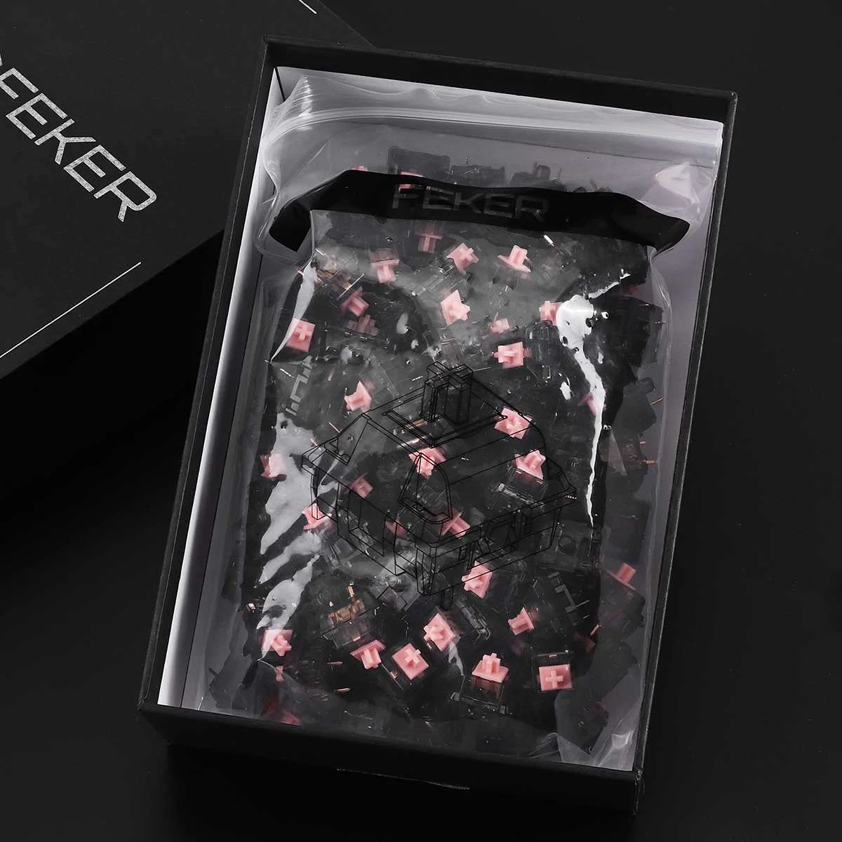 

Feker 110 PCS 3 Pin Smokey Linear Switches POM Stem Keyboard Switch for Mechanical Keyboard Customize DIY Gamer NEW Arrival