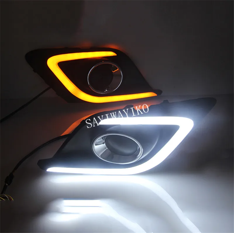 2 шт. DRL для Mazda 3 Мазда Axela 2014 2015 2016 светодиодный дневные ходовые огни Дневной