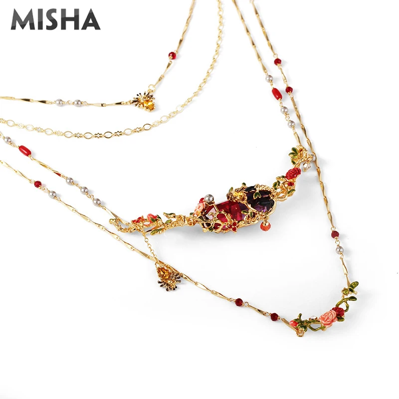 MISHA роскошное ожерелье для женщин ручной работы эмалированная глазурь амулеты
